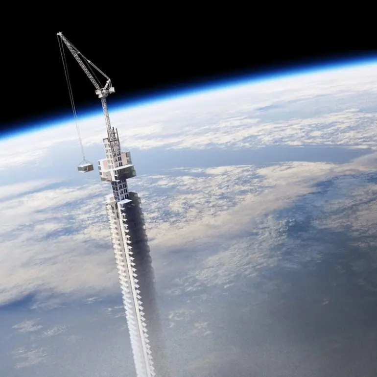 Analemma Tower небоскреб висящий с неба, строить в космосе
