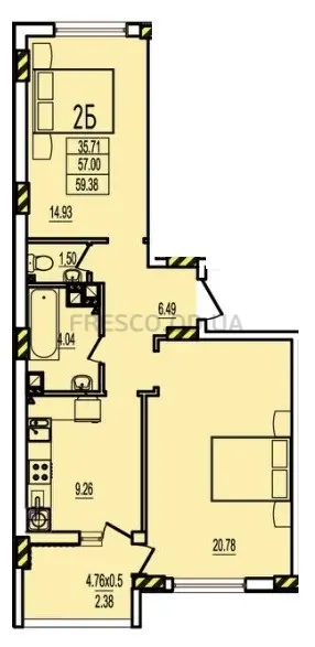 2-room apartment · 60.33 m² · RosenTal
