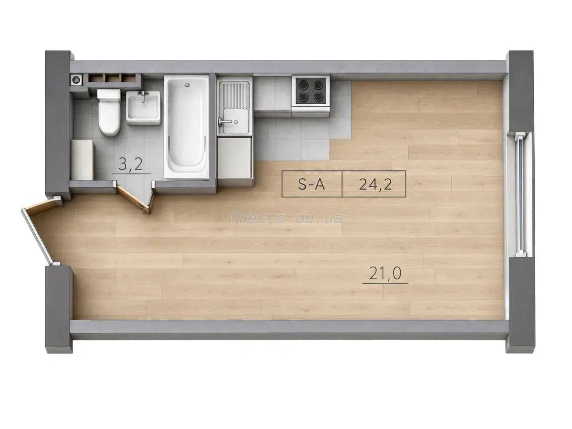 Studio · 24.2 m² · Keks E-Edition
