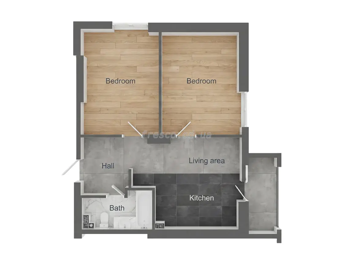2-room apartment · 59.37 m² · Poseidon