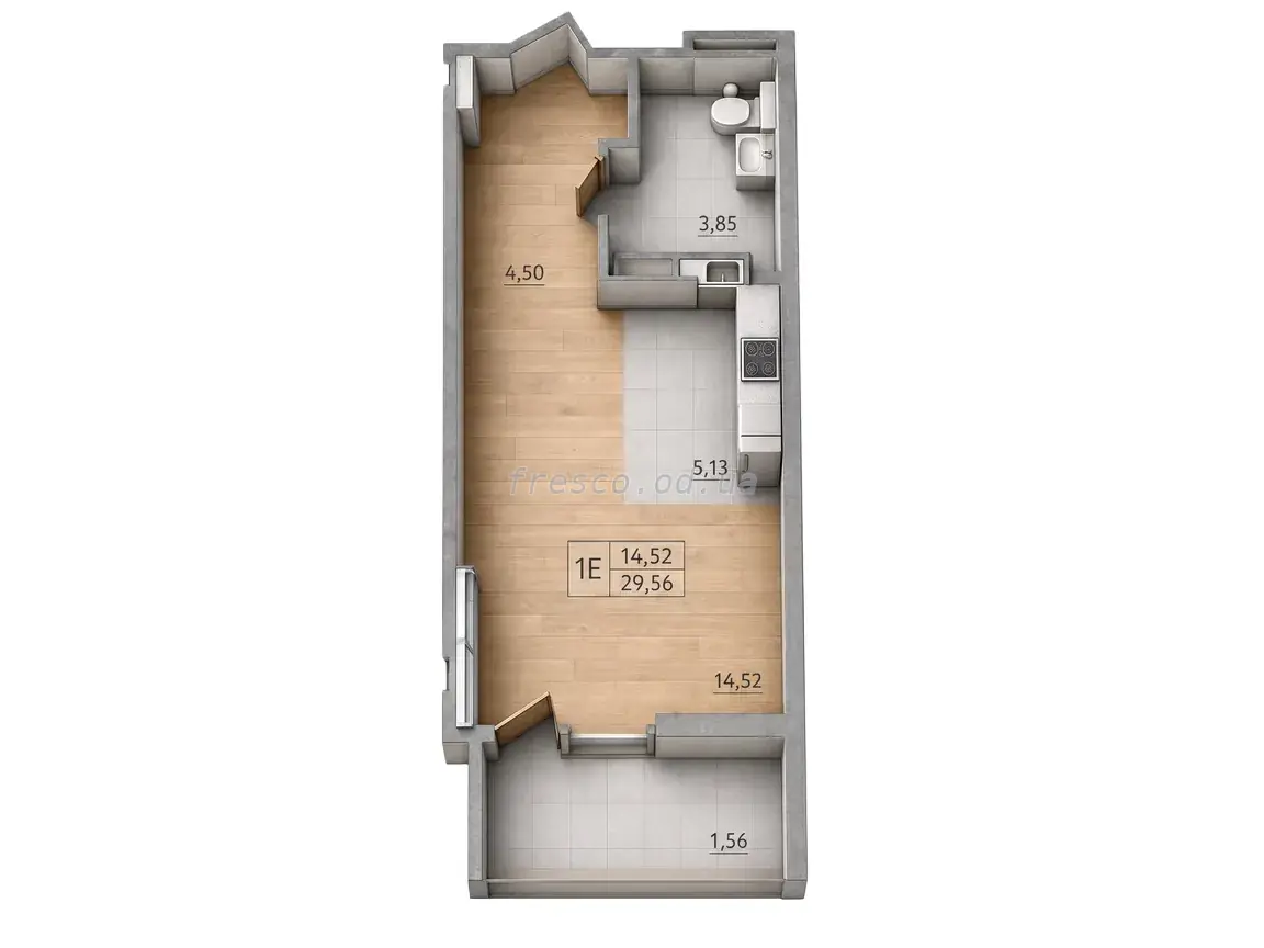 Studio · 29.56 m² · City Park