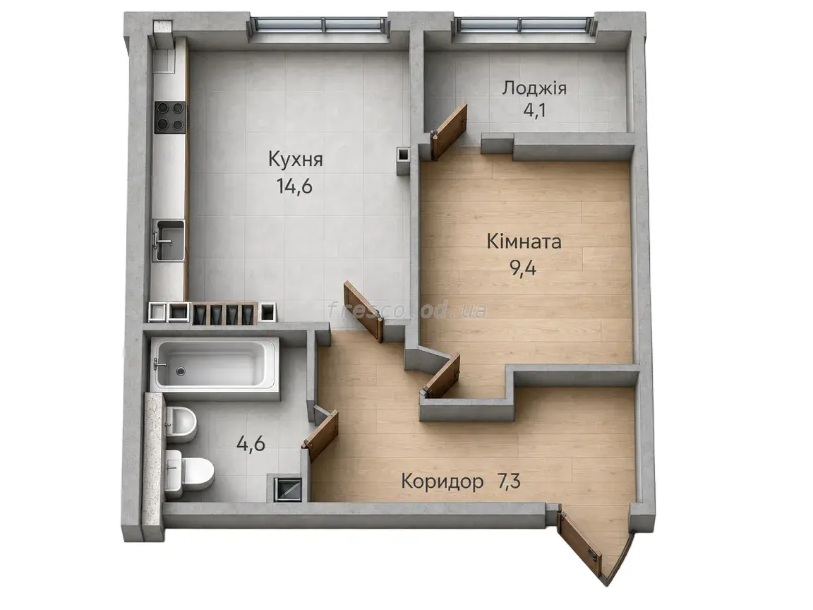 1-room apartment · 39.9 m² · Greenwich Park