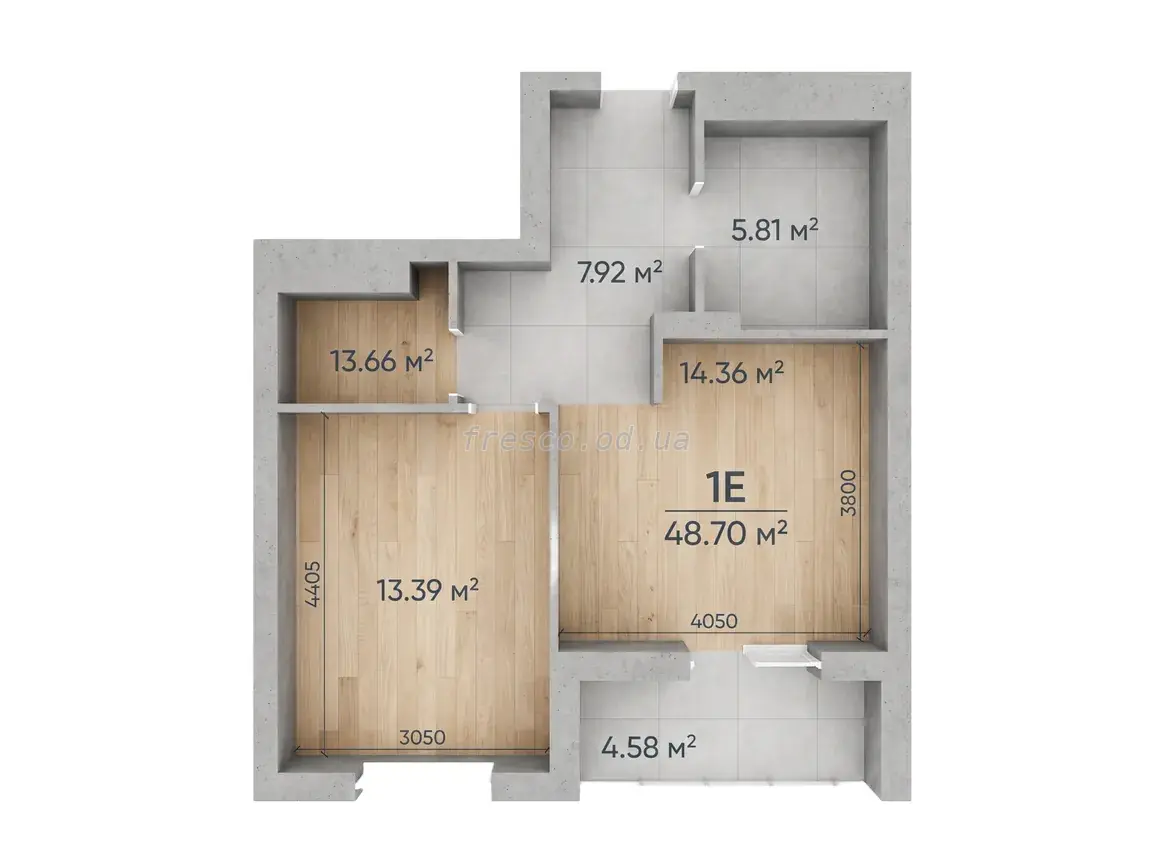 1-room apartment · 48.7 m² · Era Family