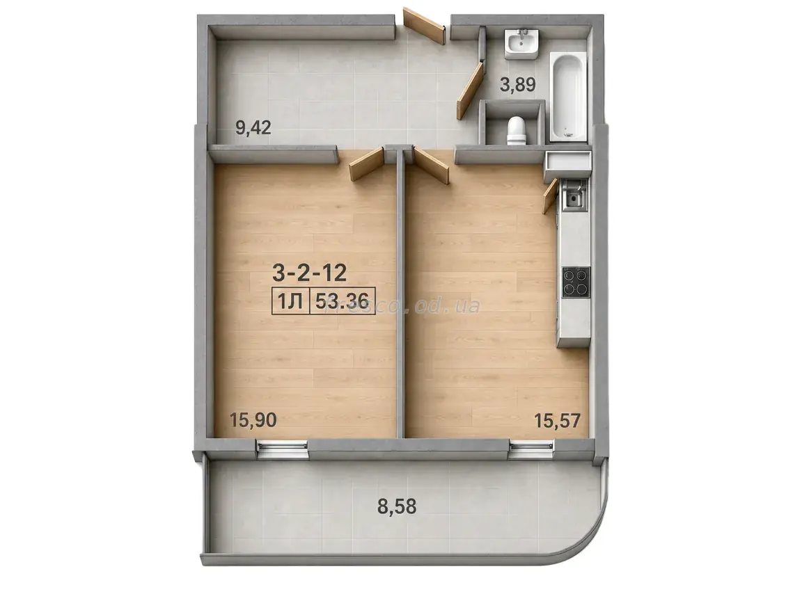 One-bedroom · 0.0 m² · 69 Pearl