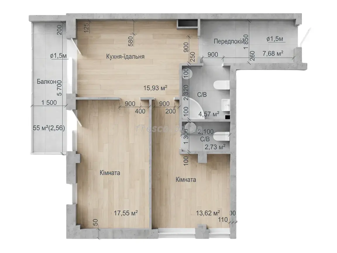 2-room apartment · 64.64 m² · Art House