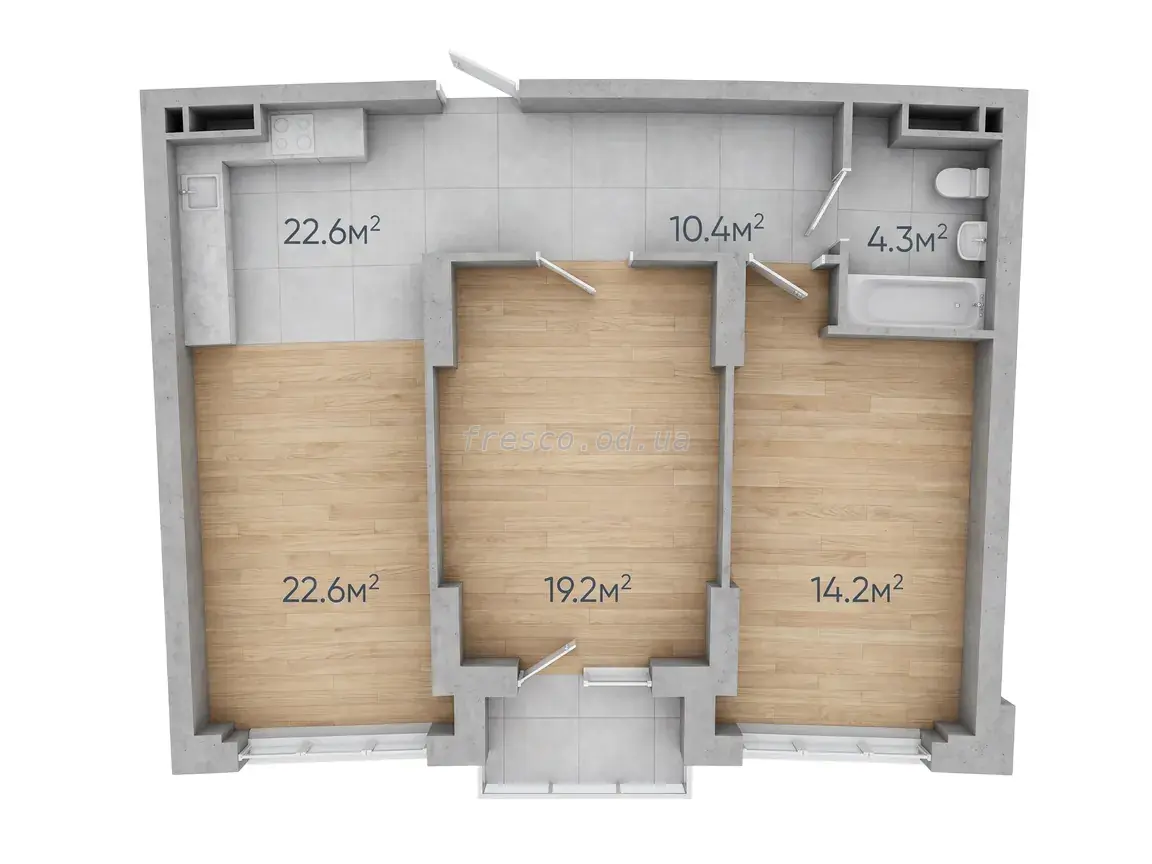 2-room apartment · 71.45 m² · Avtorsky Rayon