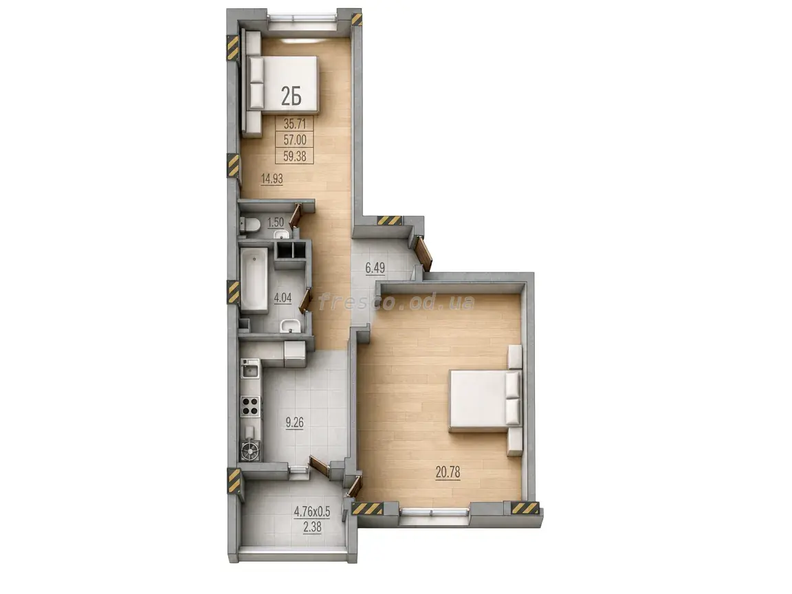 2-room apartment · 60.33 m² · RosenTal