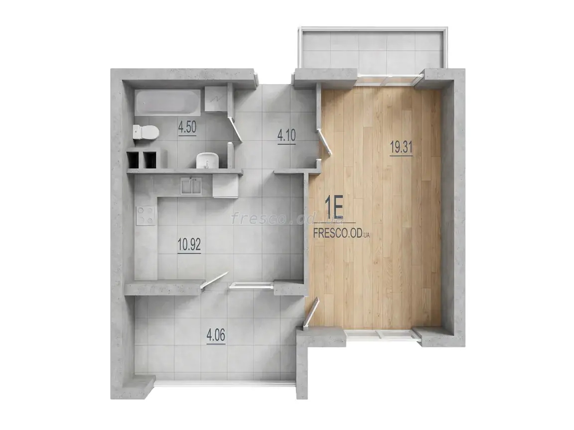 Однокімнатна квартира · 38.25 м² · ЖК Розенталь