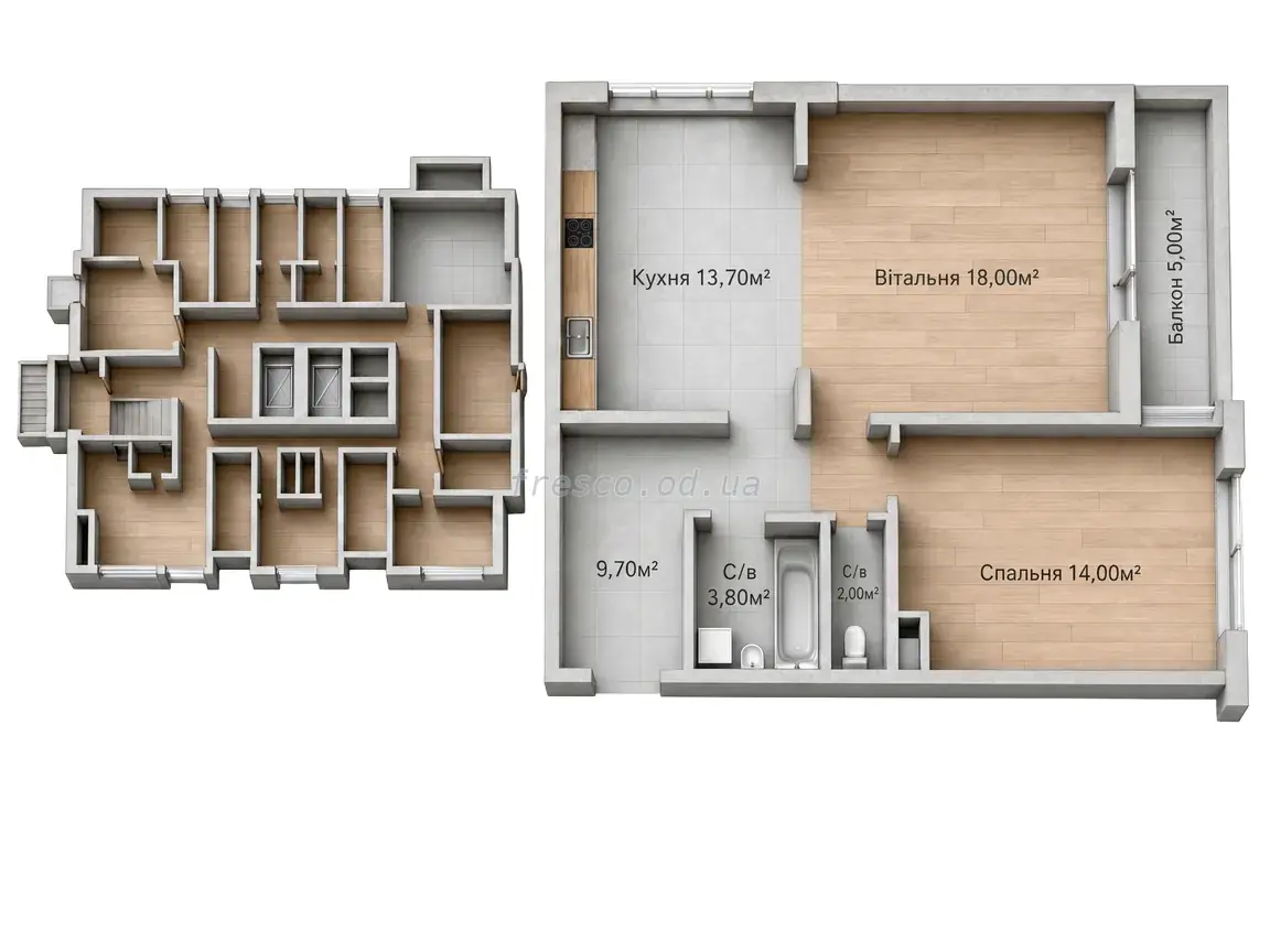 2-room apartment · 62.7 m² · Sky City