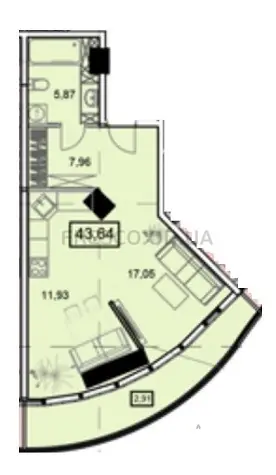 Однокімнатна квартира · 49.01 м² · ЖК UNITY TOWERS