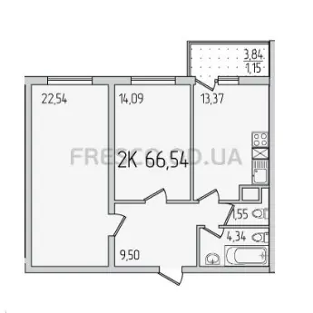 2-room apartment · 66.1 m² · 59 Pearl
