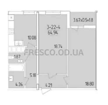 2-room apartment · 64.3 m² · 60 Pearl