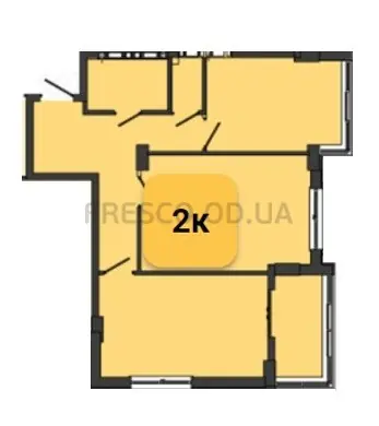 Двокімнатна · 67.4 м² · ЖК Золота Ера