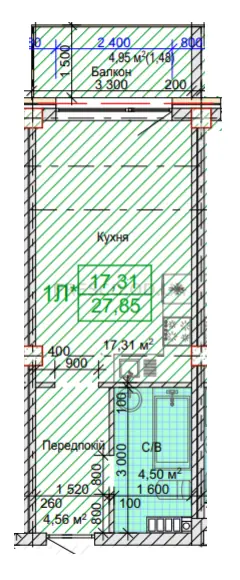 Студія · 27.85 м² · ЖК Арт Хаус