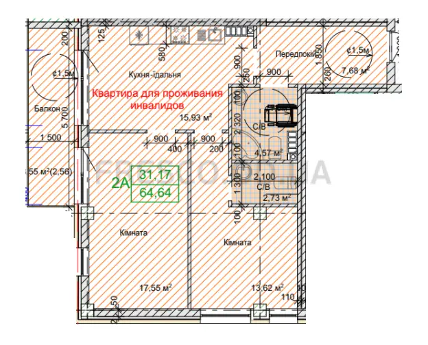 2-room apartment · 64.64 m² · Art House