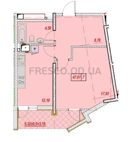 1-room apartments · 47.23 m² · Times