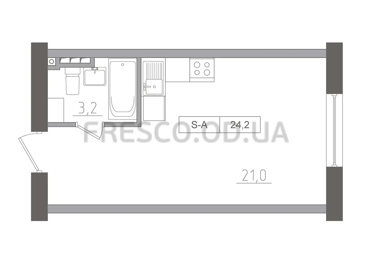 Studio · 24.2 m² · Keks E-Edition
