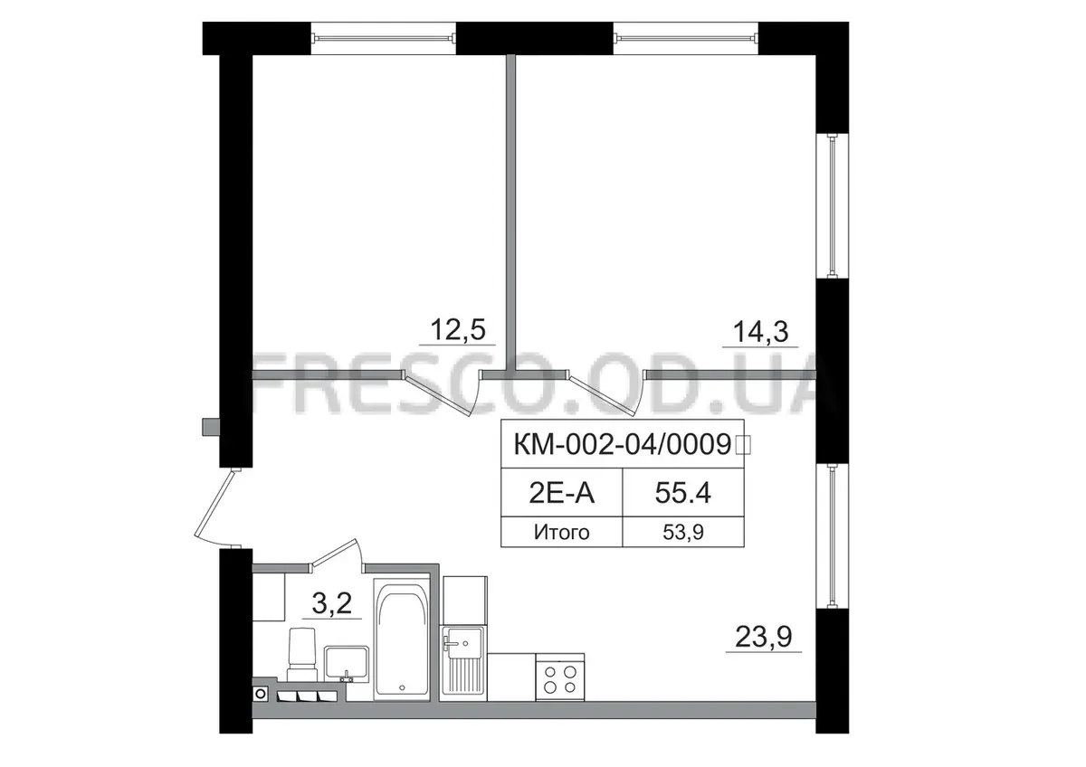2-room apartment · 43.7 m² · Keks E-Edition